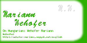 mariann wehofer business card